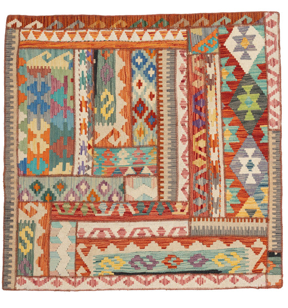 Kilim Afegão 122x122 cm.